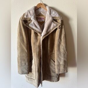 McGregor Tan Suede Shearling Men's Coat Size 42
